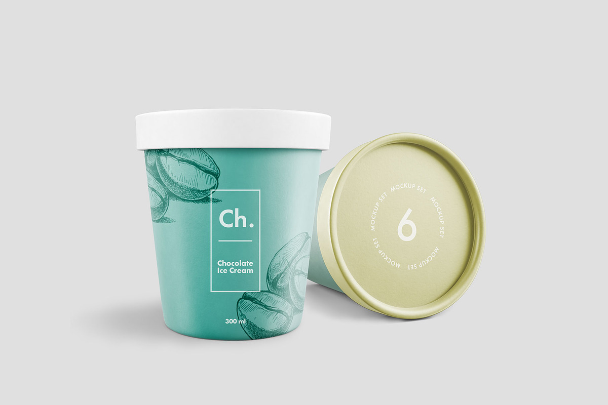 Ice Cream Jar Mockup, a Packaging Mockup by GraphicWave (Photo 1 of 7)