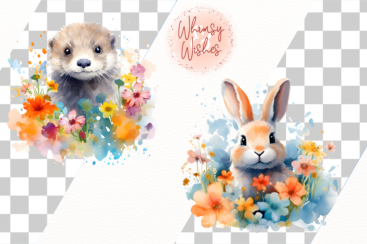 Summer Woodland Animals Clip Art, an Animal Illustration by Whimsy & Wishes (Photo 4 of 8)