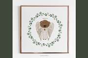 Baptism vintage clipart set, an Animal Illustration by Estudio 812 (Thumbnail 4 of 6)