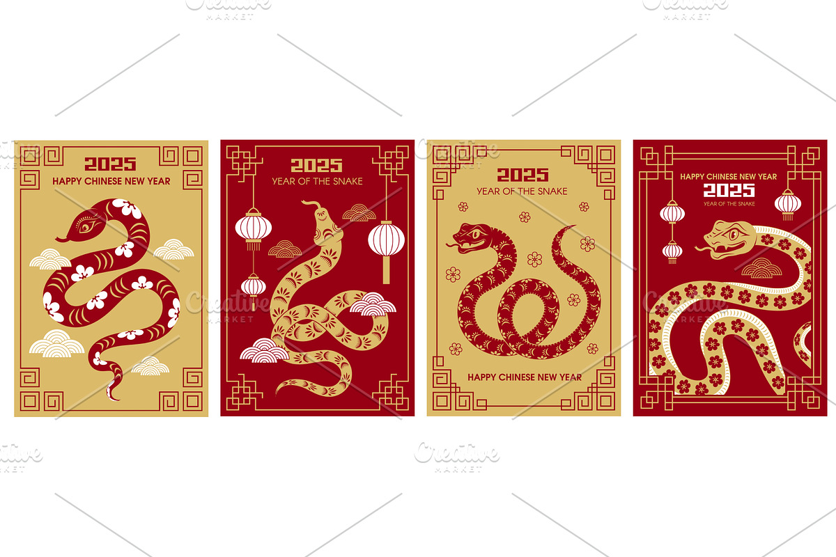 New year poster. 2025 asian snake, an Object Illustration by Onyx