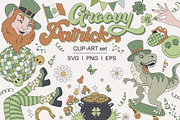 Retro Groovy Hippie St Patrick Day, an Illustration by @olga.angelloz (Thumbnail 1 of 2)