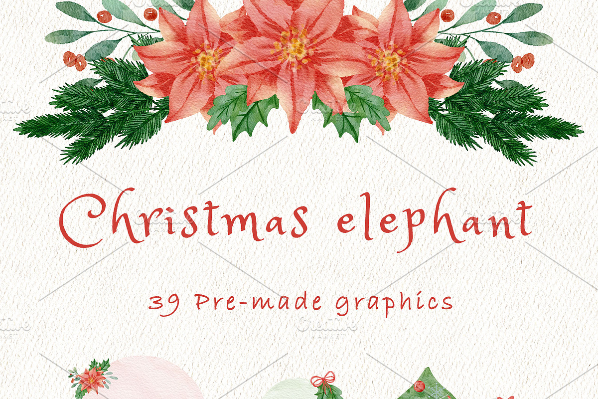 Christmas baby elephant, an Animal Illustration by heyiamalice (Photo 5 of 12)
