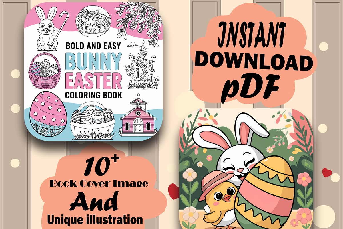 Bunny Easter Bold & Easy Coloring, an Animal Illustration by Design Home (Photo 2 of 4)