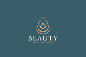 Elegant Lotus Water Drop Beauty Logo, a Branding & Logo Template by Signatoro