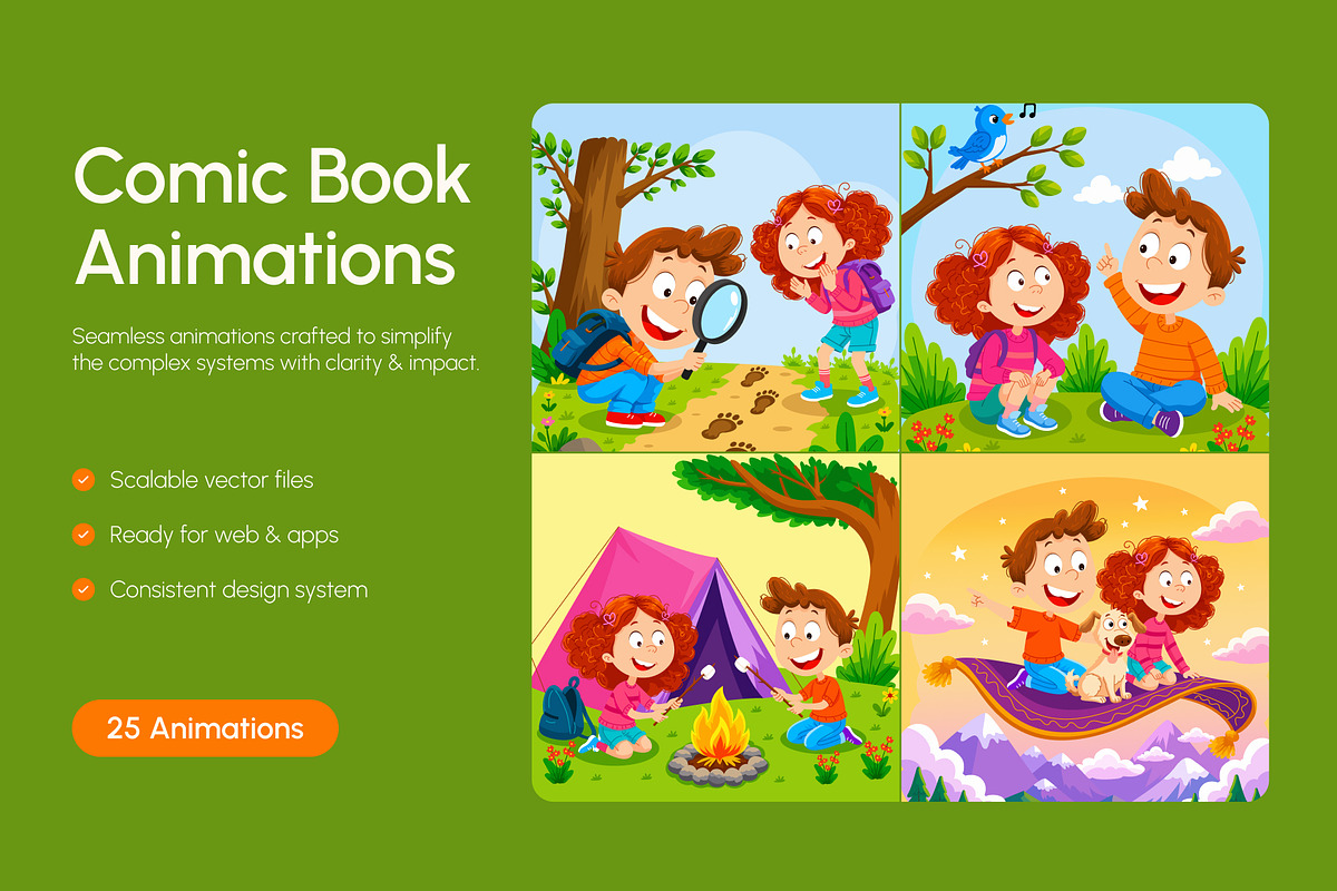 25 Animated Comic Book Illustrations, an Education Illustration by Brickclay (Photo 1 of 4)