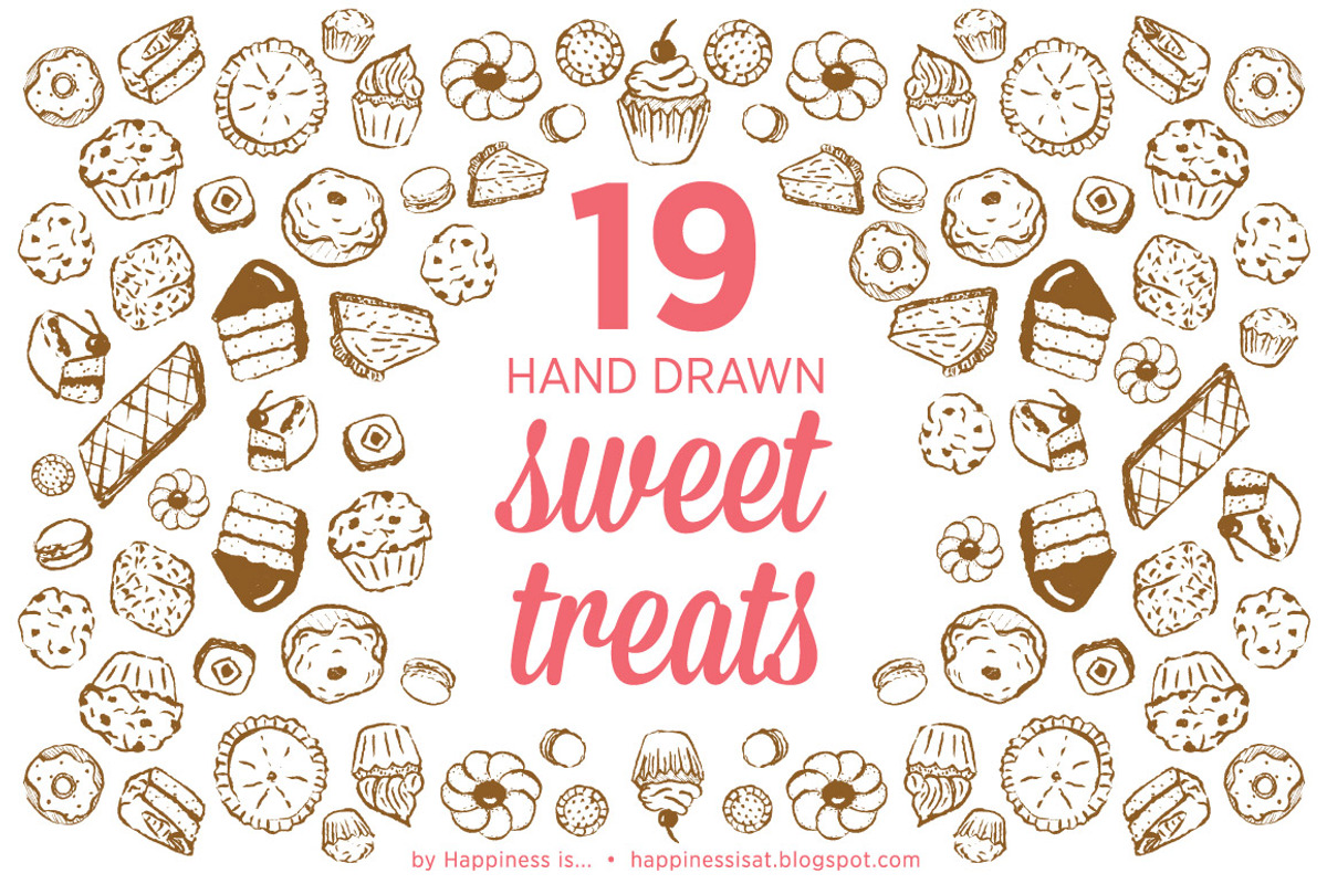 19 Hand Drawn Cakes and Sweet Treats, a Food Illustration by Fathima's Studio (Photo 1 of 2)