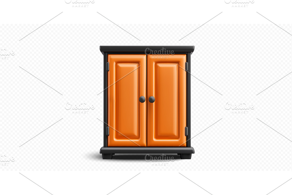 Bright orange cabinet with black, an Object Illustration by ZinetroN