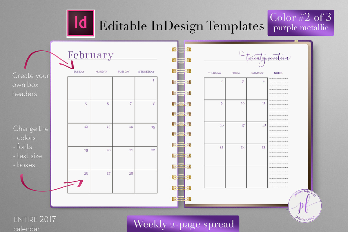Monthly Planner | InDesign Template, a Stationery Template by Planner Templates (Photo 9 of 17)