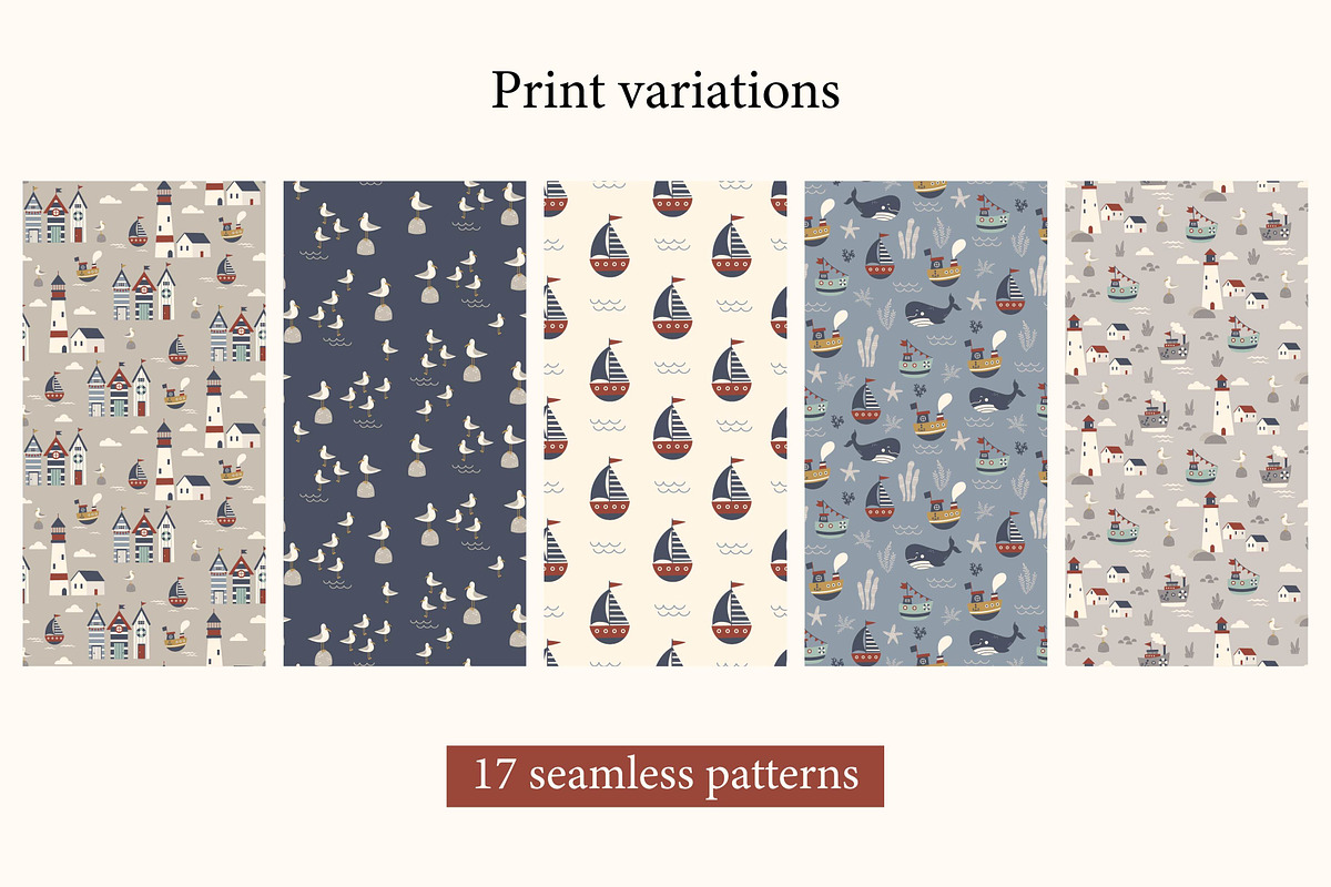 Ocean life clipart and patterns, a Pattern Graphic by EltaMaxArt (Photo 7 of 10)
