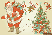 Vintage style CHRISTMAS clip art, an Illustration by CLIPART GARDEN (Thumbnail 2 of 5)
