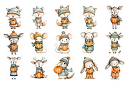 Watercolor Fall Woodland Clipart, a Seasonal Illustration by Nicolle's Colorful Art (Thumbnail 5 of 8)