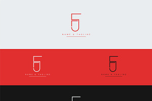 Initial letters monogram logo FJ