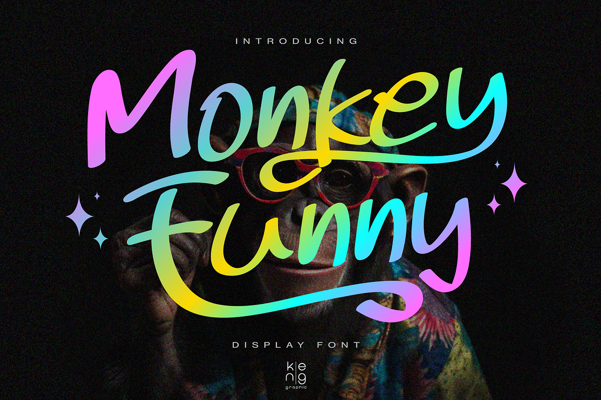 Monkey Funny font, a Handwritten Font by KengGraphic (Photo 1 of 10)