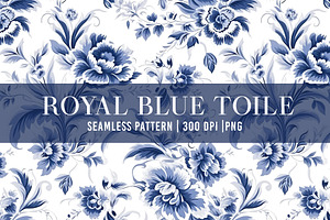 ROYAL BLUE TOILE Seamless Pattern