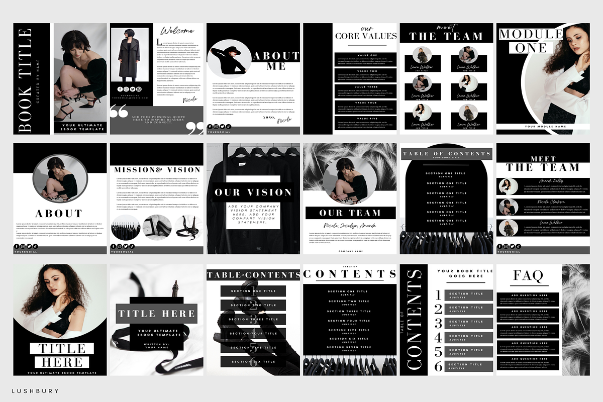 100 Ebook Workbook Template Canva, a Magazine Template by LushBury (Photo 3 of 9)