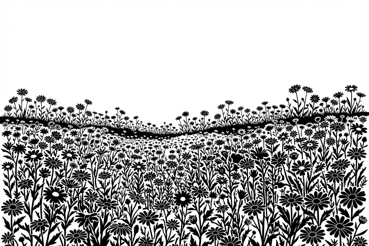 60 Daisy Flower Field Silhouette, a Seasonal Illustration by Amazin_art (Photo 10 of 22)
