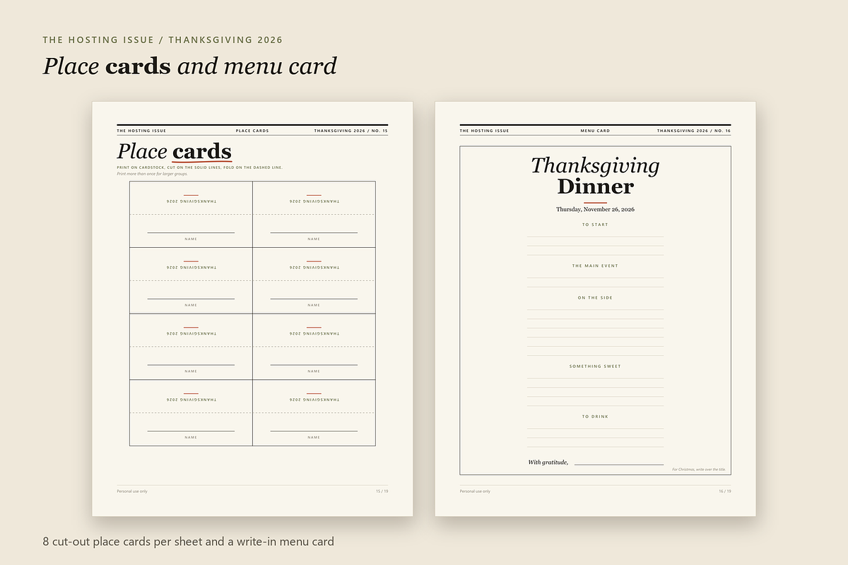Thanksgiving Hosting Planner PDF, a Stationery Template by KnightWipers (Photo 6 of 10)