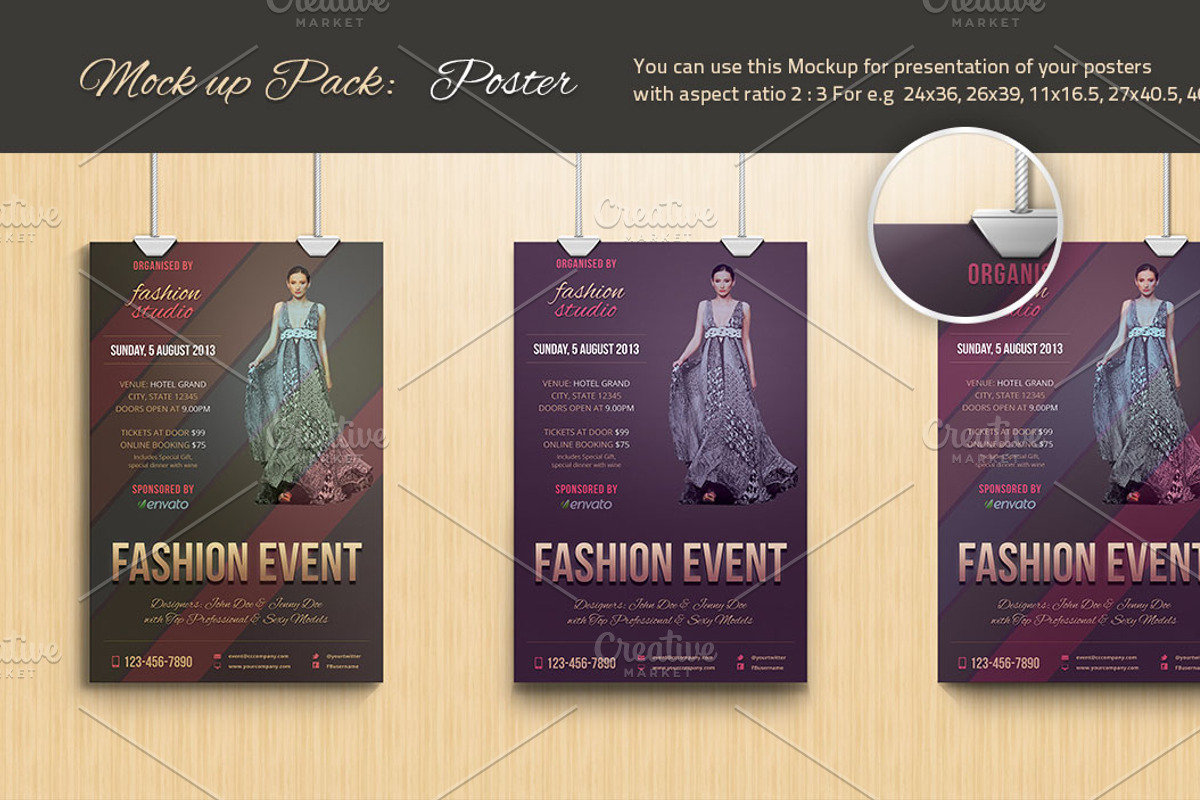 Photorealistic Poster & Flyer Mockup, a Print Template by Saptarang (Photo 2 of 5)