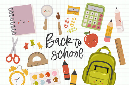 School supplies clipart, an Education Illustration by ⋒DesignECShop⋒