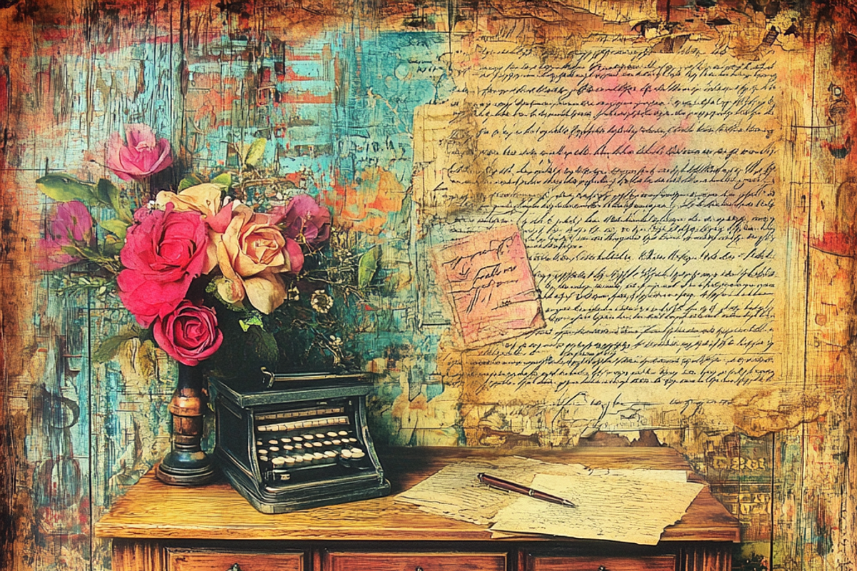 Vintage Musical Wooden Junk Page, a Background Graphic by Printable Treasure (Photo 6 of 7)