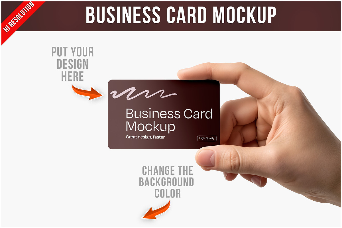 Business Card Mockup PSD, an Advertising Mockup by Bruno's Shop (Photo 1 of 4)
