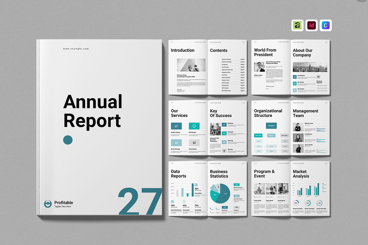 Annual Report Template, a Brochure Template by Work-Envance (Photo 1 of 12)