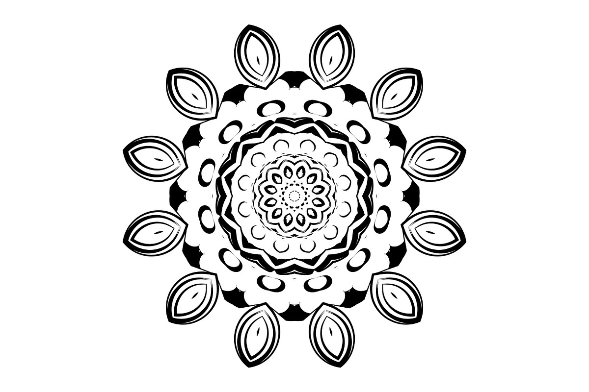 Black and White Mandala Patterns Set, a Decorative Illustration by NJ Himel (Photo 16 of 101)