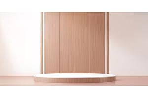 Beige podium stage with wall, a Decorative Illustration by Buch&Bee