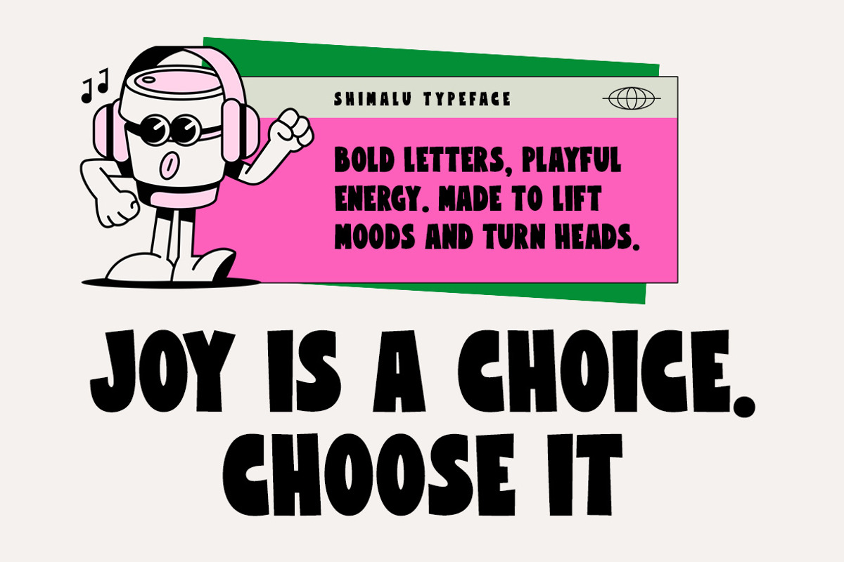 Shimalu – Bold Playful Display Font, a Sans Serif Font by decographstud (Photo 3 of 9)