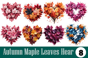 Autumn Maple Leaves Heart, an Illustration by Wow Magic