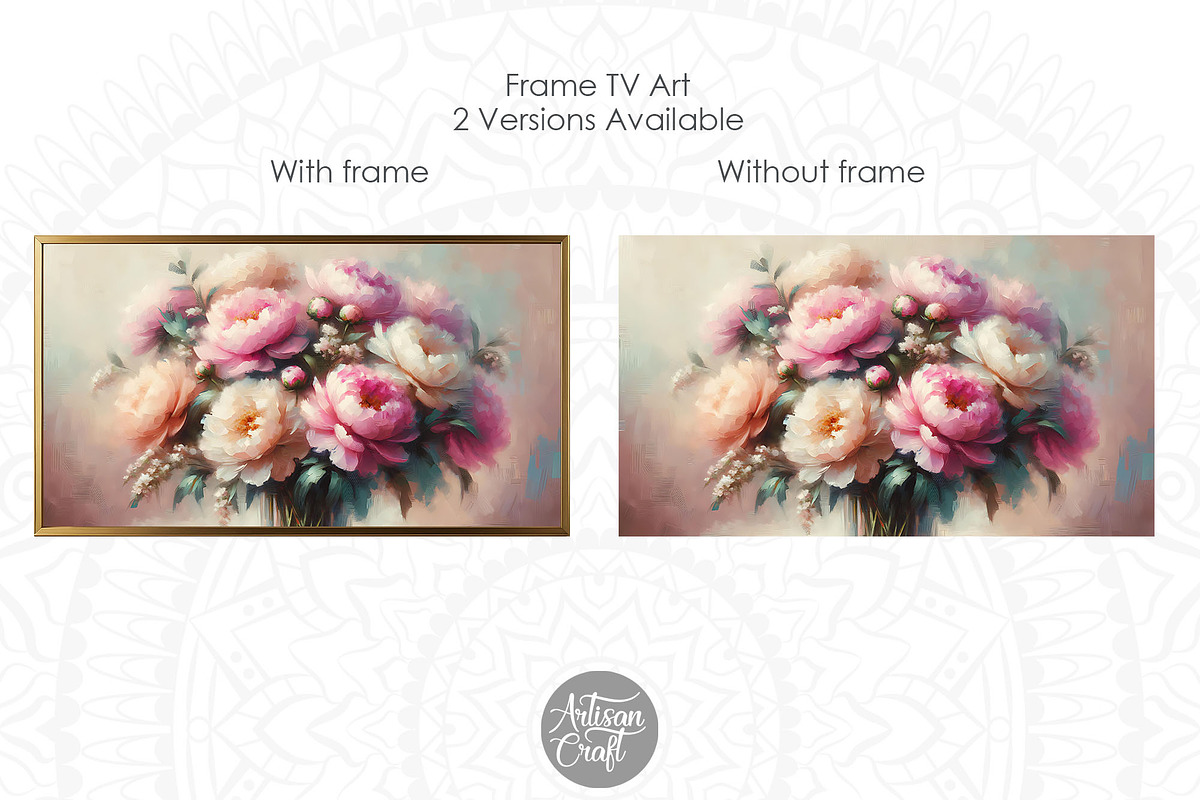 Peony Frame TV art, bouquet of peony, a Background Graphic by Artisan Craft (Photo 3 of 3)
