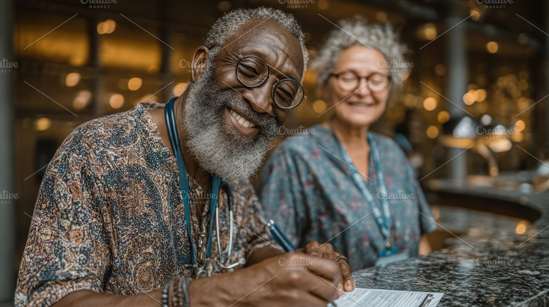 Smiling healthcare professionals working together in a medical facility, a Health & Medical Photo by AS photostudio