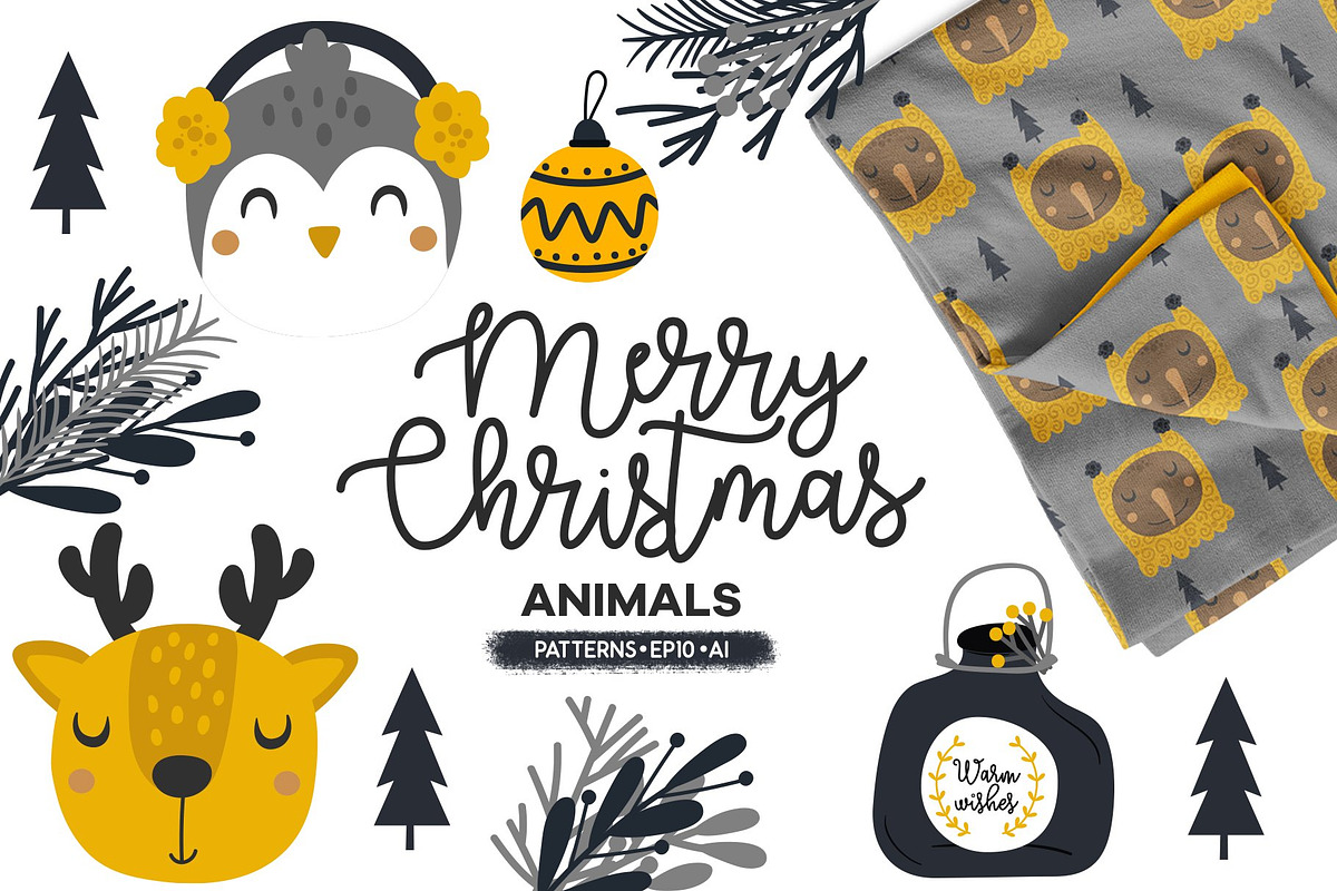 Merry Christmas -  Christmas Animals, an Animal Illustration by Sumacj (Photo 1 of 7)