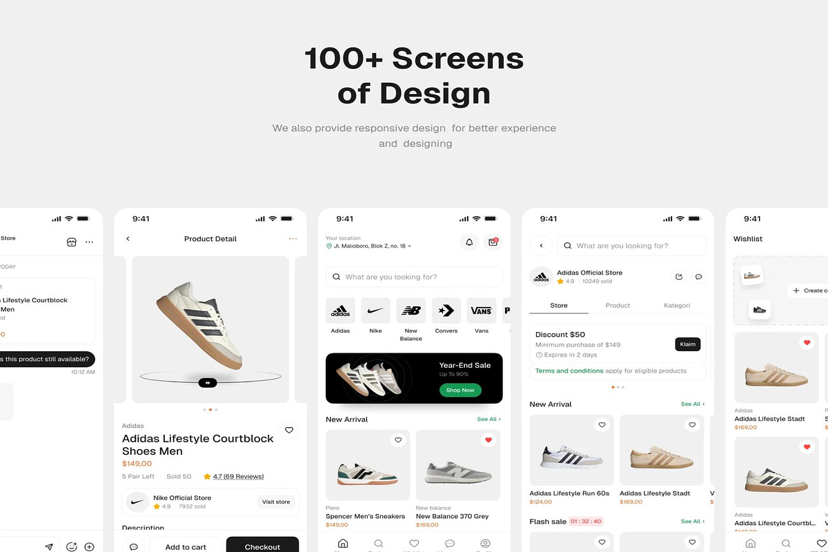 Shoes Store Mobile App UI Kit, an UI Kit Template by Creative Perspective (Photo 5 of 8)