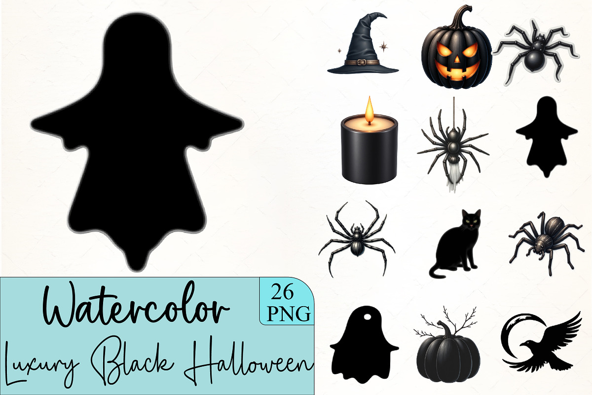 Luxury Black Halloween Clipart, an Illustration by CrexoraLab (Photo 1 of 5)