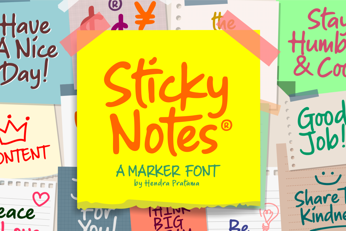 Sticky Notes - Marker Font