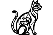 Cute Cat Silhouette Vector Mega, an Animal Illustration by Designer_Momina (Thumbnail 10 of 31)