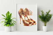 Gold Radiant Heels Sublimation Clipa, an Illustration by SVGArt (Thumbnail 3 of 7)