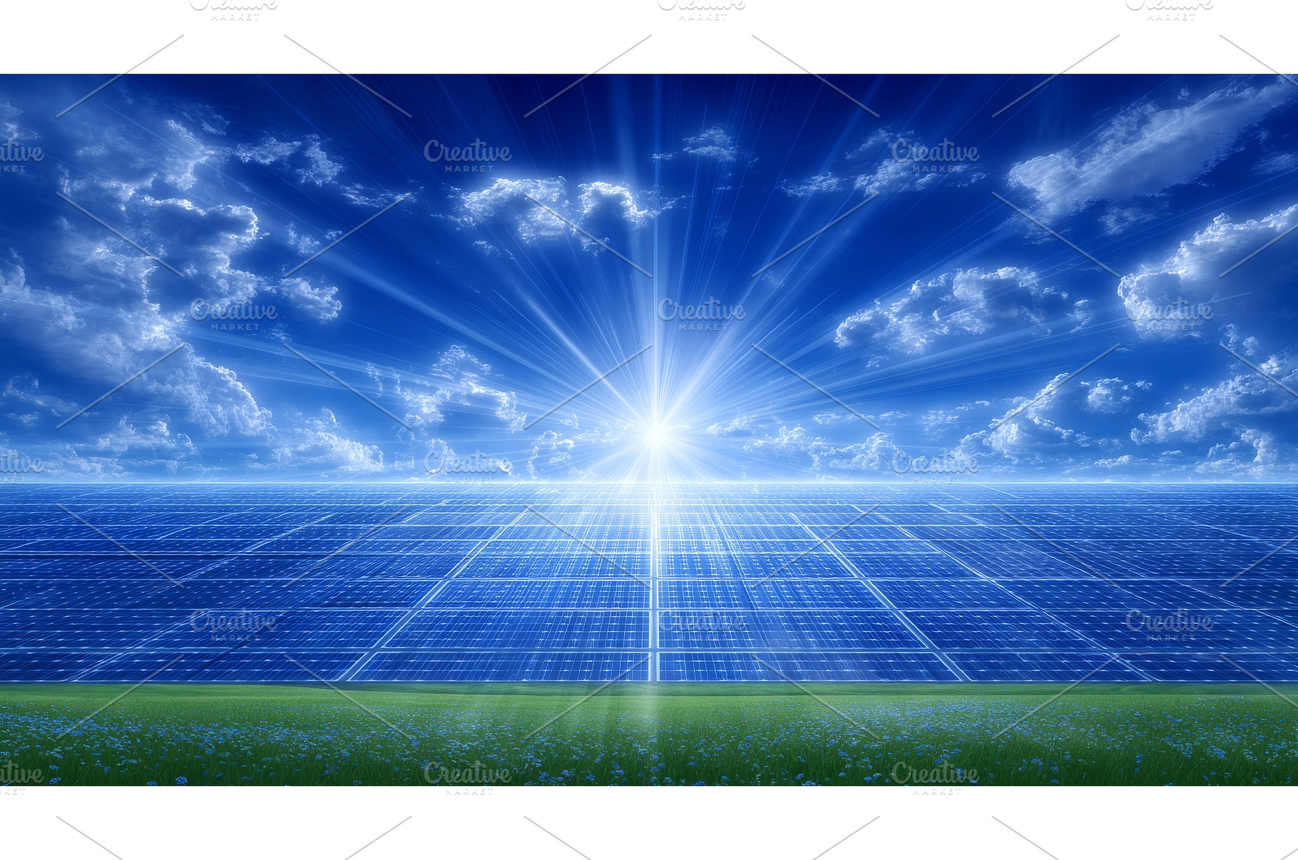The image features solar panels set, an Industrial Photo by ZinetroN