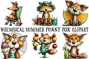 Whimsical Summer Funny Fox Clipart, an Illustration by OK Design (Thumbnail 2 of 6)