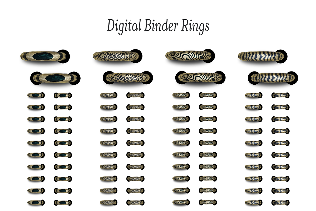 Luxury Gold Digital Binder Rings, an Object Graphic by 3PointsCreative (Photo 2 of 6)