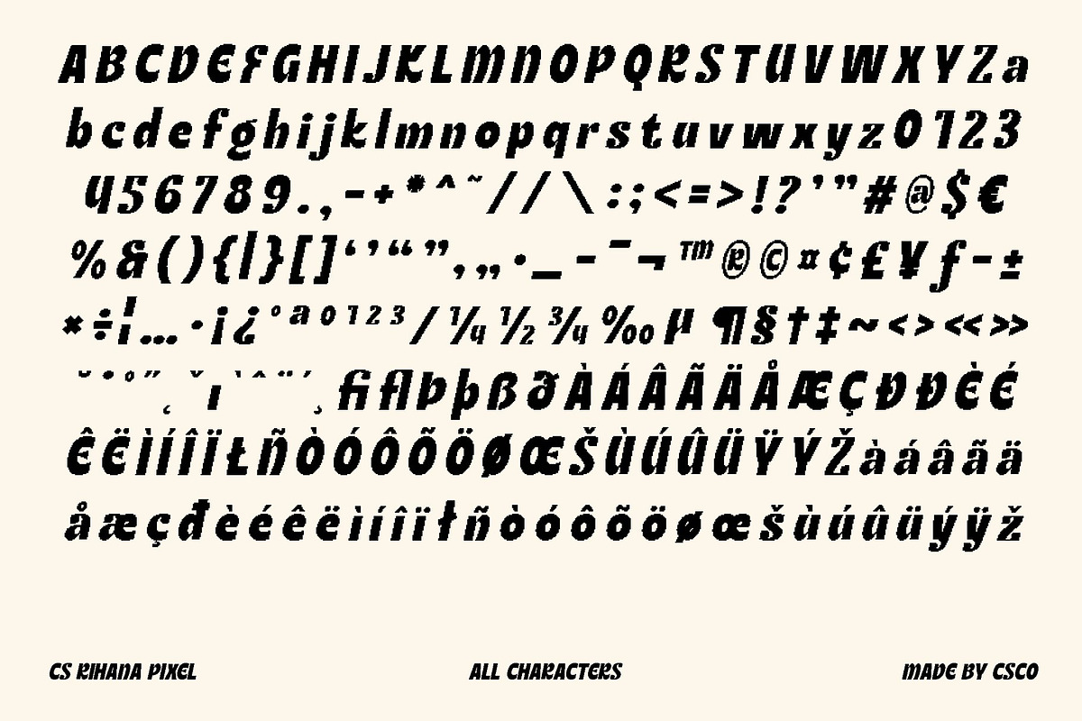CS Rihana Pixel, a Sans Serif Font by Craft Supply Co. (Photo 8 of 8)