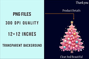 Pink Christmas Tree Clipart Bundle, an Illustration by SinaCreation (Thumbnail 6 of 7)
