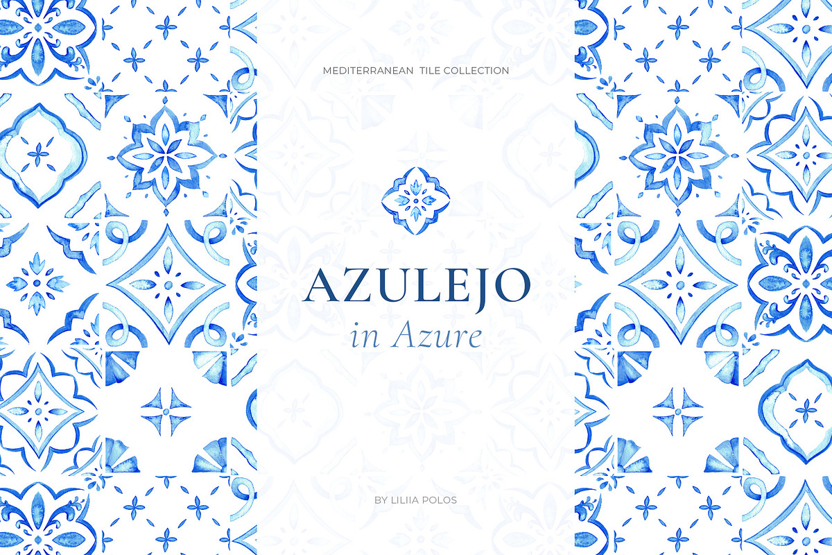 Azulejo Azure. Watercolor collection, a Decorative Illustration by Liliia Polos Illustration (Photo 1 of 11)