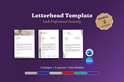 Letterhead Templates 3 Designs Word, a Stationery Template by B2 Studio (Thumbnail 1 of 18)