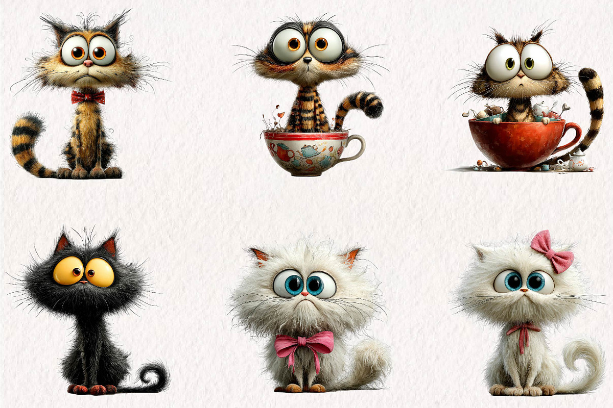 Quirky Cat Clipart PNG, a Seasonal Illustration by CreationArt (Photo 2 of 7)