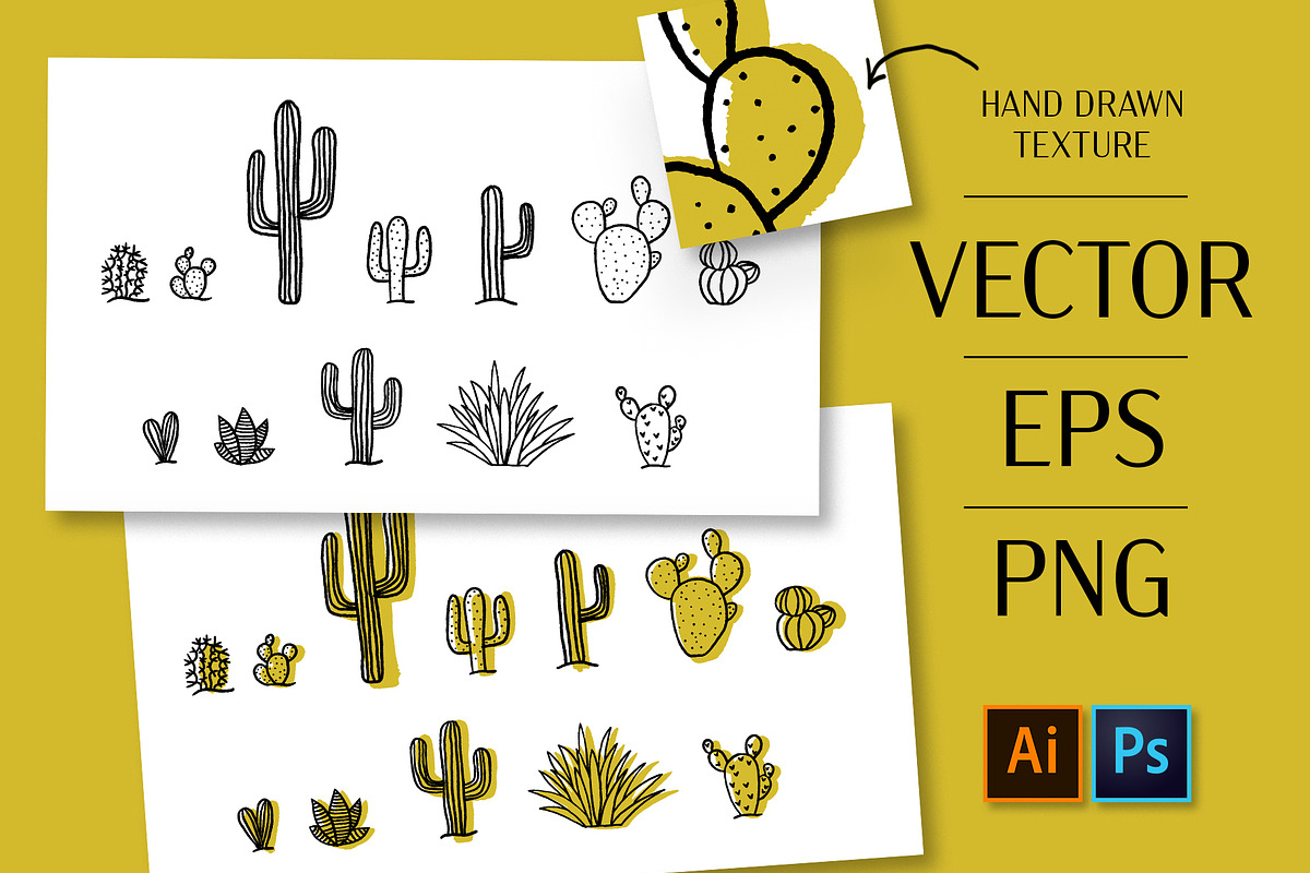 12 Cactus Illustrations, an Illustration by Wildflower June (Photo 2 of 2)