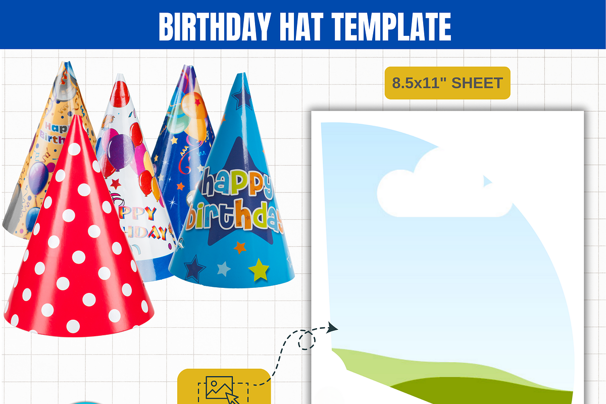 DIY Party Hat Template 364, a Graphic by AtacanDigital