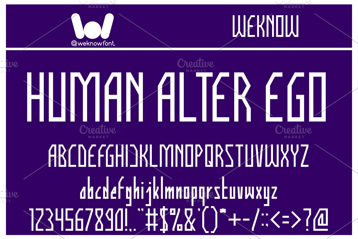 human alter ego font, a Font by weknow (Photo 1 of 5)