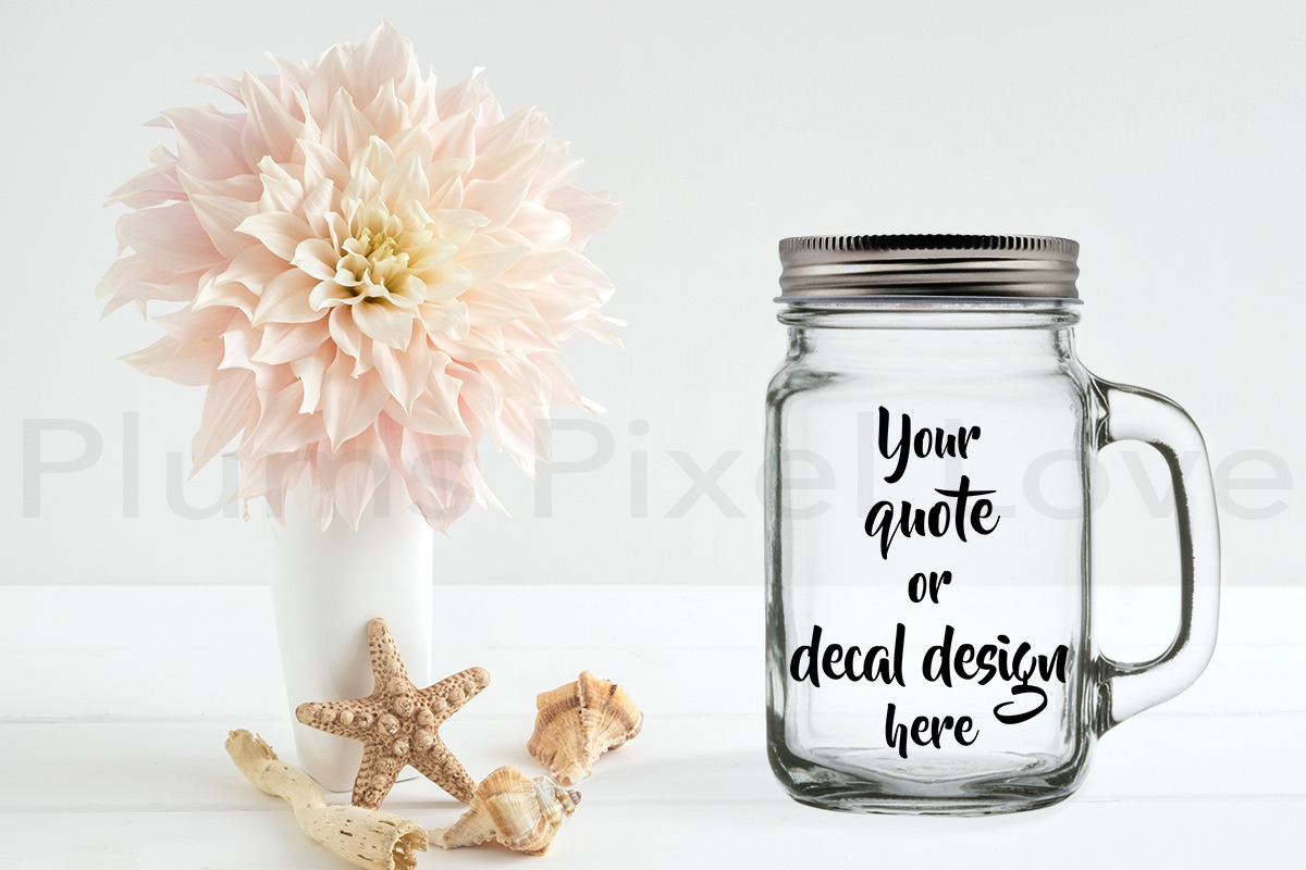 Pretty Mason Jar mockup, a Product Mockup by Plums Pixel Love (Photo 2 of 2)